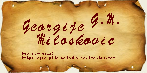 Georgije Milošković vizit kartica